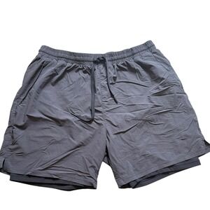 Mono B Mens 2-in-1 Athletic Training Shorts Gray XL‎ Running Acivewear